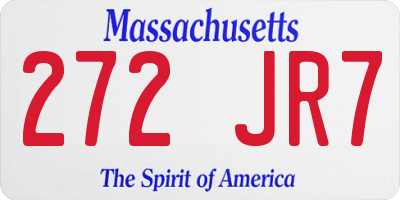 MA license plate 272JR7
