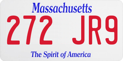 MA license plate 272JR9
