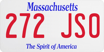 MA license plate 272JS0