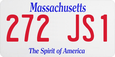 MA license plate 272JS1