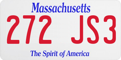 MA license plate 272JS3