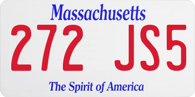 MA license plate 272JS5