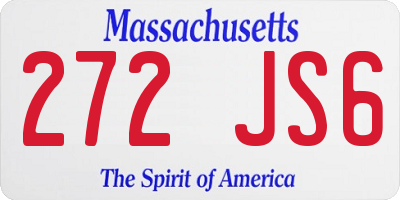 MA license plate 272JS6