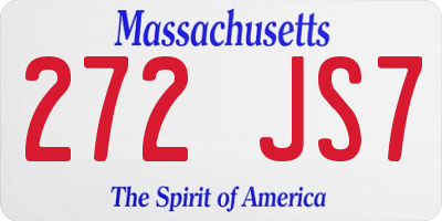 MA license plate 272JS7