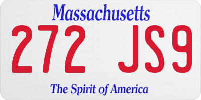 MA license plate 272JS9