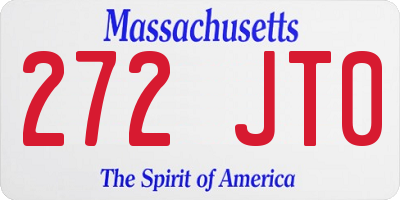 MA license plate 272JT0