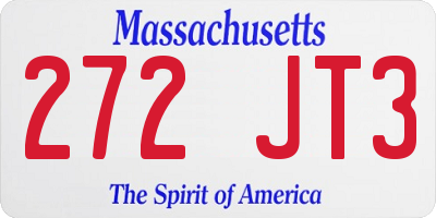 MA license plate 272JT3