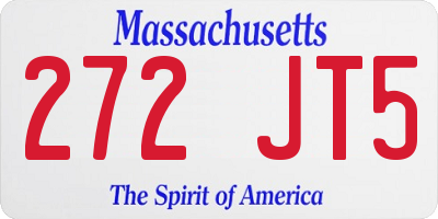 MA license plate 272JT5