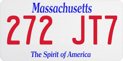 MA license plate 272JT7