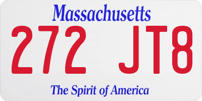 MA license plate 272JT8