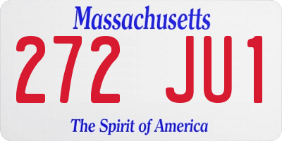 MA license plate 272JU1