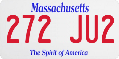 MA license plate 272JU2