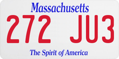 MA license plate 272JU3