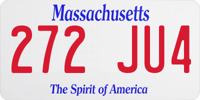 MA license plate 272JU4