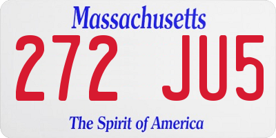 MA license plate 272JU5
