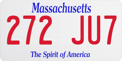 MA license plate 272JU7