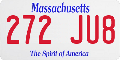 MA license plate 272JU8