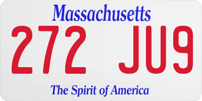 MA license plate 272JU9