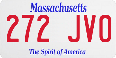 MA license plate 272JV0