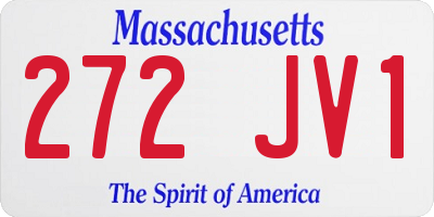 MA license plate 272JV1
