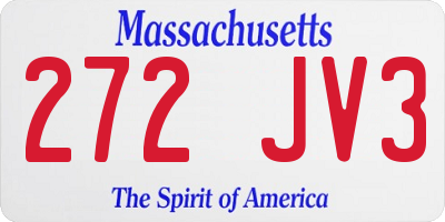 MA license plate 272JV3