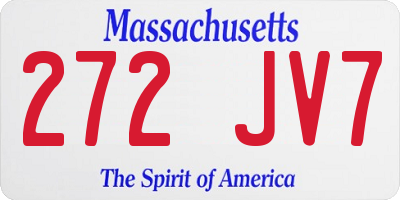 MA license plate 272JV7