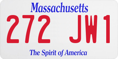 MA license plate 272JW1
