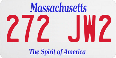 MA license plate 272JW2