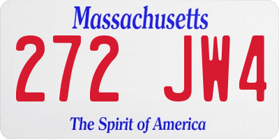 MA license plate 272JW4