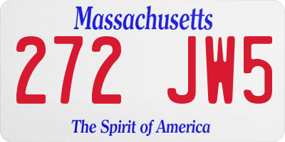 MA license plate 272JW5