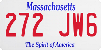 MA license plate 272JW6
