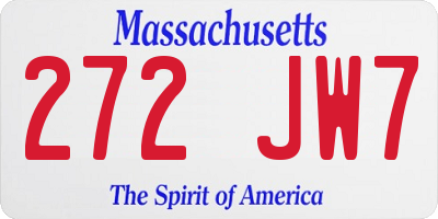 MA license plate 272JW7