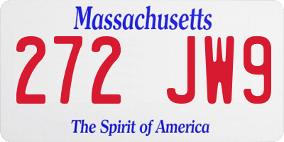MA license plate 272JW9