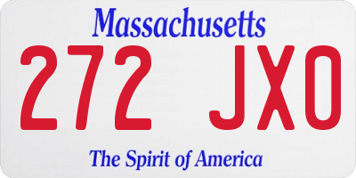 MA license plate 272JX0