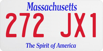 MA license plate 272JX1