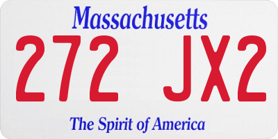 MA license plate 272JX2