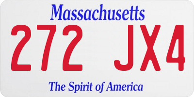 MA license plate 272JX4