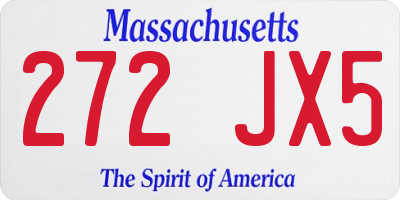 MA license plate 272JX5