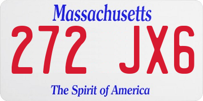 MA license plate 272JX6
