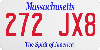 MA license plate 272JX8