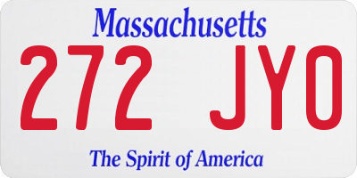 MA license plate 272JY0