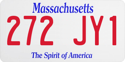 MA license plate 272JY1