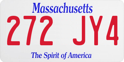 MA license plate 272JY4