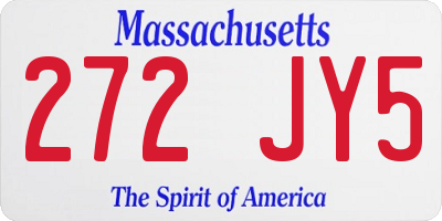 MA license plate 272JY5