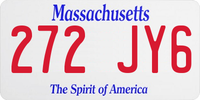MA license plate 272JY6