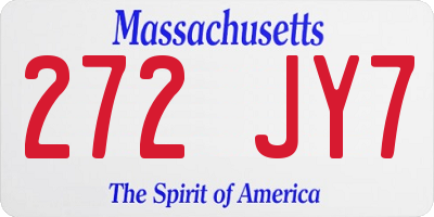 MA license plate 272JY7