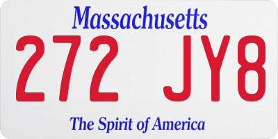 MA license plate 272JY8