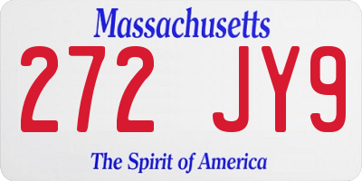 MA license plate 272JY9