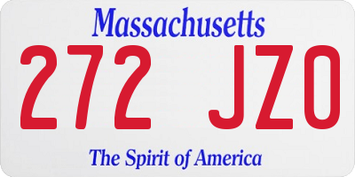 MA license plate 272JZ0