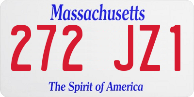 MA license plate 272JZ1